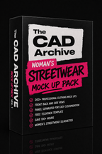WOMANS STREETWEAR PACK + Free Tech Pack Template (200+ Mockups)