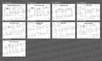 Set of CAD drawings for shirts on a gray background with 'Archive The CAD Archive' text.