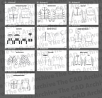 Grid of jacket designs with labels on a gray background, featuring 'Archive The CAD Archive' branding.