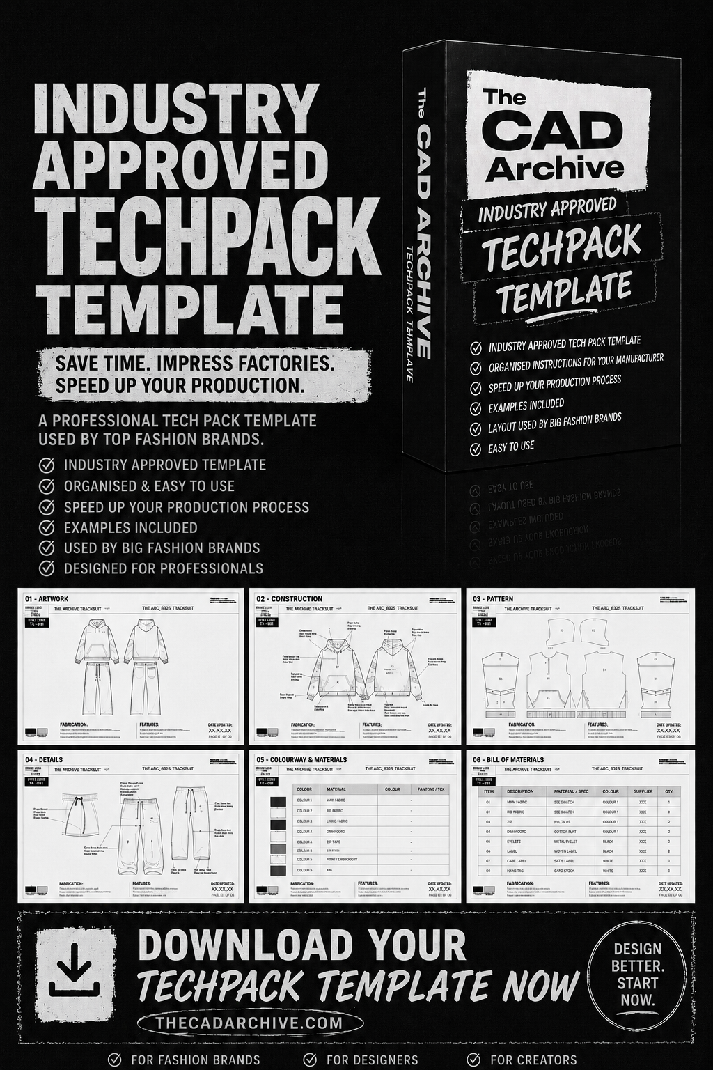 industry approved techpack template for designers and brand owners 